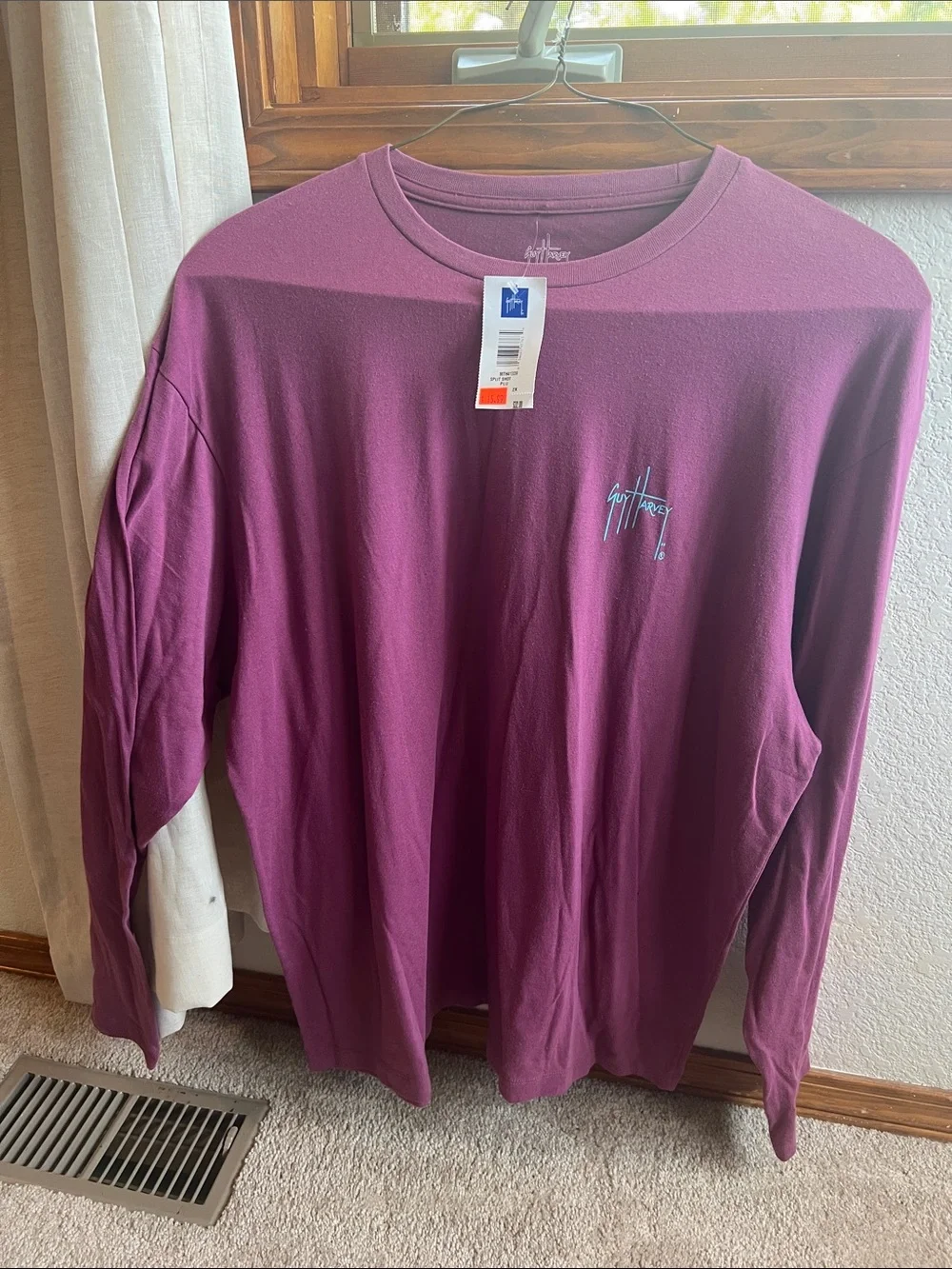 Guy Harvey Long Sleeve Tee in Plum
